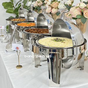 Recipiente para Calentar Alimentos <span class=keywords><strong>de</strong></span> Acero Inoxidable Grande <span class=keywords><strong>de</strong></span> 6L, Estilo Árabe <span class=keywords><strong>de</strong></span> Lujo, Dorado, Redondo, para Restaurantes Buffet - Product Image 5