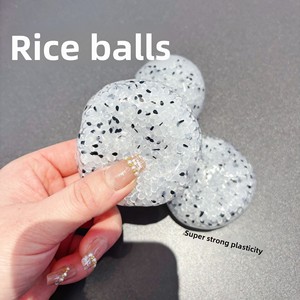 Jouet anti-stress portable en plastique créatif de 6 cm, fait main, en forme de boule de riz au sésame, qui fait des bruits sonores et souple, pour filles - Product Image 2