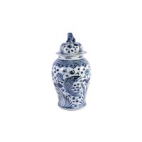 Vase en céramique et porcelaine bleu et blanc, pot à gingembre, pot de temple en forme de poisson