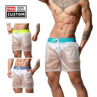 Personnalisé Gym Mesh Nylon Plage Jambe Droite Serré Sport Lifting Workout Short de Bain pour Hommes