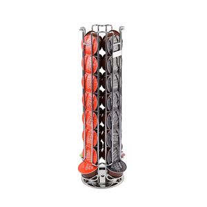 Support de support de dosettes de café noir moderne et écologique, organisateur de support de capsules rotatif à 360 ° pour 32 dosettes, accessoire de bar à café élégant - Product Image 5