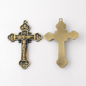 Nouveauté Crucifix en bronze antique avec les douze apôtres ACR039 pour faire des chapelets et des porte-clés - Product Image 4