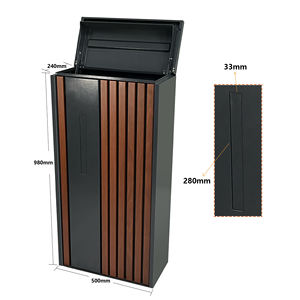 Kotak Surat WELDON Motif Kayu Bergaris, Baja Galvanis Anti Maling, Model Angkat Atas untuk Pengiriman Paket Luar Ruangan - Product Image 2