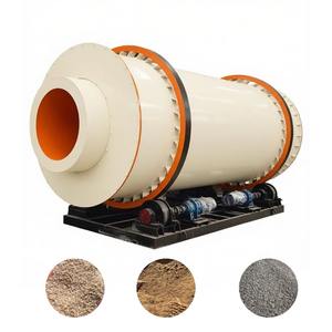 Séchoir rotatif à tambour en fer pour sciure de bois et sable, à quartz jaune, avec engrenages, PLC, boîte de vitesses, moteur et composants de roulement - Product Image 1