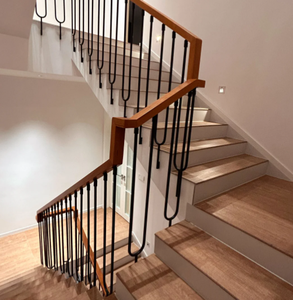 <span class=keywords><strong>Rampe</strong></span> en <span class=keywords><strong>fer</strong></span> classique avec main courante en bois, balustre traditionnel, garde-corps solide pour escalier de maison <span class=keywords><strong>ancienne</strong></span> - Product Image 5