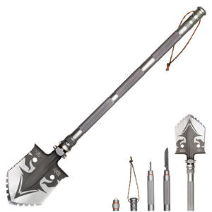 Pala di sopravvivenza con coltello <span class=keywords><strong>cacciavite</strong></span> <span class=keywords><strong>bussola</strong></span> <span class=keywords><strong>a</strong></span> mano in acciaio al carbonio strumento di scavo da giardino in acciaio inox personalizzabile - Product Image 1