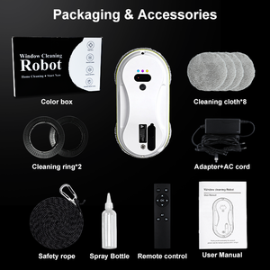 Robot nettoyeur de vitres anti-chute avec planification de trajectoire IA, détection intelligente des bords, protection contre les pannes de courant UPS, lave-vitre intelligent pour la maison - Product Image 6