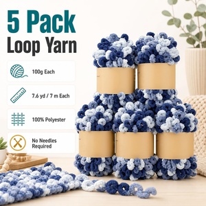 Fil chenille gonflant pour tricot manuel, fil polyester bouclé en boucle pour tricot à doigts - Product Image 2