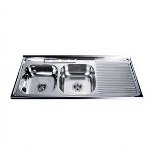Double <b>Bowl</b> Rectangular Stainless Steel <b>Kitchen</b> <b>Sink</b> Undermount Polished Modern Design Easy To Clean RTS Products - Product Image 4