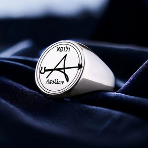 R521 <span class=keywords><strong>Apolo</strong></span> el <span class=keywords><strong>Dios</strong></span> DE LA Luz y La Literatura en la mitología griega antigua Talismán Amuleto Joyería Anillo de acero inoxidable cortado con láser - Product Image 3