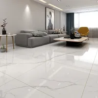 Carreaux de sol en porcelaine effet marbre poli gris et blanc 800x800 mm, finition brillante émaillée, carreaux de pierre pleine masse économiques