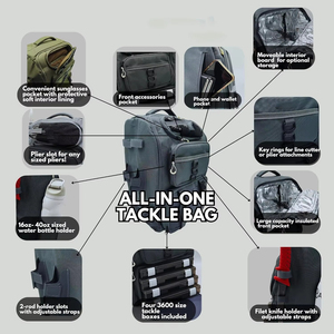 Bolsa de pesca personalizada, nailon resistente al agua, gran capacidad, aparejos de pesca, mochila para cañas - Product Image 6