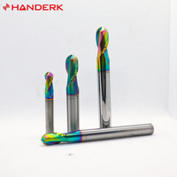 HANDERK Durable 2 flûte boule nez fraise 55 HRC DLC enduit fraise pour outil CNC