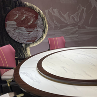 Solution unique meubles pour hôtels ensemble de table à manger ronde rotative de style chinois 8 chaises tables à manger pour restaurants
