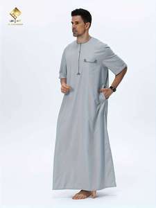 เสื้อโทบผ้าฝ้ายแขนยาวสำหรับผู้ชาย แบรนด์อัลฮาราเมน คอปก ความยาวคลุมเท้า สีพื้น เรียบง่าย สวมใส่ได้ทุกวัน สไตล์ตะวันออกกลาง - Product Image 4