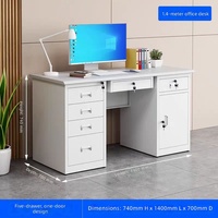 Table de travail de bureau en acier commercial de 1,4 mètre avec unité de rangement verrouillable pour projets gouvernementaux et d'entreprise