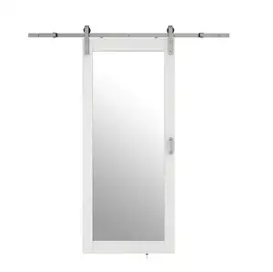 Zwarte Boerderij Spiegel Schuur Stijl Rechthoek Massief Houten Frame Muur Spiegel Rustieke Decoratieve Spiegel Voor Badkamer, Entree - Product Image 6