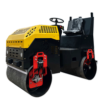 Compacteur vibrant à double tambour de 0,68 tonne avec moteur et alternateur de 5,5 kW, mini-rouleau compresseur pour petites routes