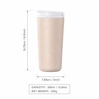 Mug isotherme OEM ODM 380 ml en acier inoxydable 316, double paroi sous vide, couvercle rabattable anti-poussière, couleur personnalisée disponible