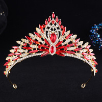 Nouvelle Couronne de Mariée Européenne et Américaine, Tiara Baroque en Strass Œil de Cheval, Accessoire Cheveux pour Studio Photo, Coiffe de Mariage en Alliage
