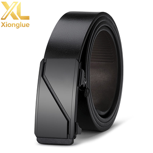 Ceinture automatique coulissante pour homme en cuir de vache véritable, avec boucle en alliage et sans trous, en gros - Product Image 2