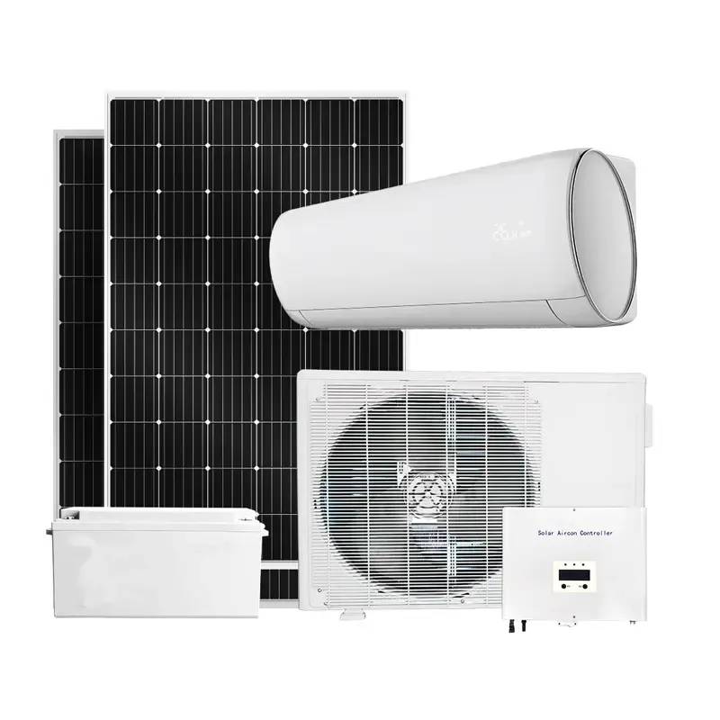 Tragbares Splits-System 12000Btu Power Solar-Klimaanlage für Häuser Intelligente Klimaanlage
