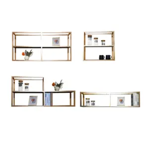 Custom Modern Home Decor Cube Plants Shelf Wholesale Aluminum Hanging <strong>Wall</strong> <strong>Mount</strong> <strong>Bookcase</strong> for Bedroom and Kitchen Use - Product Image 1