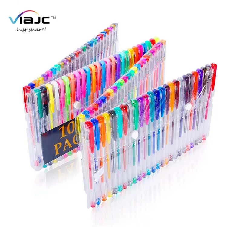 wholesale manufacturers kids kawaii 100 colors drawing colorful gel ink pens set