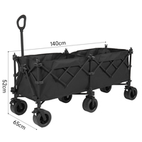 Chariot de plage pliable robuste et imperméable à six roues, grande capacité, pour camping, avec parapluie détachable, vente en gros, OEM