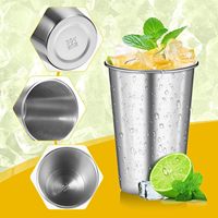 Mug de camping personnalisé en acier inoxydable 304, 16 oz, réutilisable, écologique, avec isolation thermique, pour barbecue, maison, bureau, fête
