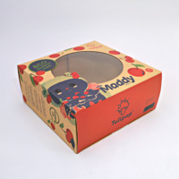 Boîte en carton pliable écologique avec fenêtre, type avion, pour vaisselle d'enfants, emballage cadeau, service de table