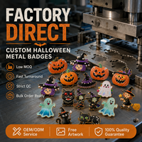 Épingles de revers émaillées de qualité supérieure pour Halloween, en alliage de zinc, émail souple, fixation sécurisée, fabrication OEM, vente en gros, badge métallique