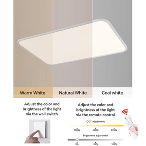 Lampada da <span class=keywords><strong>Soffitto</strong></span> <span class=keywords><strong>LED</strong></span> Ultra-Sottile 120W per Soggiorno, <span class=keywords><strong>Plafoniera</strong></span> Minimalista <span class=keywords><strong>Rettangolare</strong></span> Bianca - Product Image 3