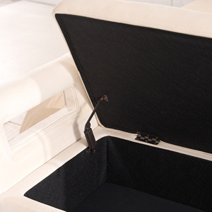 Banc de rangement moderne en tissu pour salon, entrée, chambre à coucher, avec accoudoirs, <span class=keywords><strong>ottoman</strong></span> beige, <span class=keywords><strong>coffre</strong></span> de rangement, vente en gros - Product Image 2
