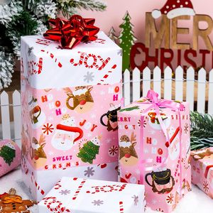 Yarcony Christmas <b>Wrapping</b> <b>Paper</b> Roll 17 Inch X 33 Feet Reversible Pink Holiday Design Gift Craft Use - Product Image 2