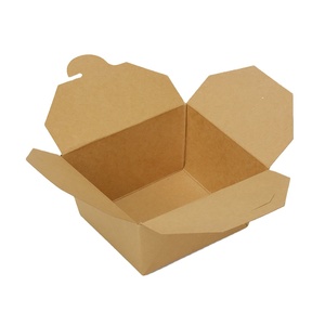 Eco Friendly Disposable Kraft Paper Lunch Box Fast Food Delivery Takeaway Packaging Container