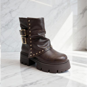 Botines de Plataforma con Tachuelas y Hebilla para Mujer - Product Image 3