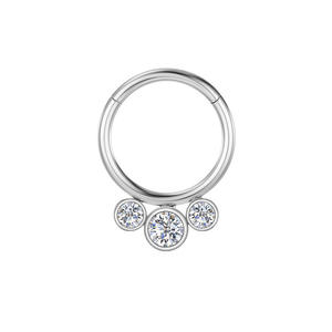 Dropshipping Shopify 316L Titanium Steel Seamless Beaded <b>Ring</b> Nose <b>Ring</b> Piercing Jewelry Light Luxury Unisex Zircon Stud - Product Image 1