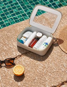 Luxury Waterproof Custom with Logo Letter Pouch Zipper <b>Cases</b> for School Travel Toiletry Clear PVC Window PU Cosmetic Makeup Bags - Product Image 3
