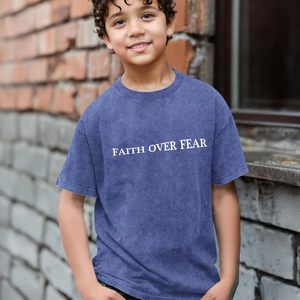 T-shirt FOXA Faith Over Fear, effet délavé, 100% coton, manches courtes, motif religieux, t-shirt pour homme, verset biblique chrétien - Product Image 5