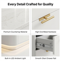 Comptoir de réception moderne blanc durable avec éclairage LED, vente en gros OEM, sur mesure pour salon de beauté, hôtel, hôpital, directement de l'usine