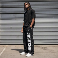 Pantalon de jogging décontracté pour homme, léger, avec fermeture à boutons latéraux, coupe évasée, ample, en molleton, style streetwear Y2K, vente en gros, OEM