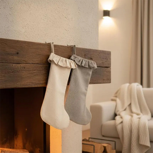 Chaussette de Noël personnalisée avec nom, en lin, cadeau de Noël tendance - Product Image 6