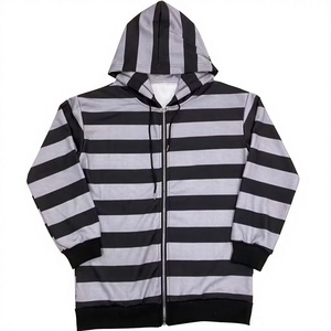 Women's Striped Hooded <b>Zip</b>-<b>Up</b> Sweatshirt Long Sleeve Regular Fit Breathable Windproof Knitted Polyester Winter Casual Wear - Product Image 5