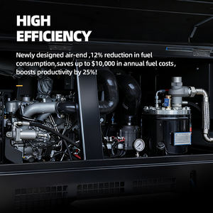 디젤 에어 컴프레서 이동식 스크류 30BAR 300CFM 고압 워터 웰 드릴링 및 산업용 샌드블라스팅 작업용 - Product Image 5