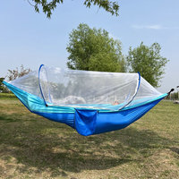 Hamac de survie extérieur durable anti-moustiques en nylon, tente imperméable à ouverture rapide avec moustiquaire pour le camping