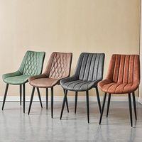 Chaises de salle à manger modernes certifiées EN12520, rembourrées en similicuir PU, avec pieds en métal