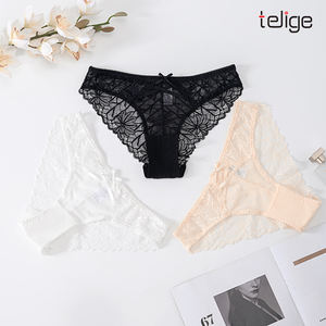 Tipi di Biancheria Intima Femminile <span class=keywords><strong>Sexy</strong></span> con Decorazione in Pizzo e Fiocco, Mutandine da Donna in Tinta Unita - Product Image 2