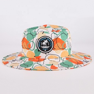 Personalizado al aire libre de poliéster de ala ancha de alta calidad todo impreso impermeable corte láser agujero cubo sombrero con cuerda - Product Image 4