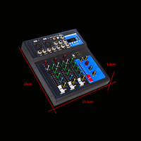 Console de mixage professionnelle Shunjiayu F4 à 4 canaux avec entrée USB pour 2 appareils, idéale pour l'enregistrement sur ordinateur et le KTV à domicile
